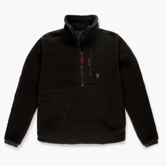 Topo designs MOUNTAIN FLEECE PULLOVER - MEN'S sz small black - Picture 1 of 6